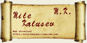 Mile Kalušev vizit kartica